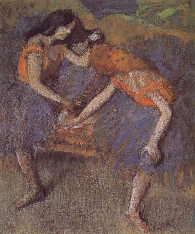Edgar Degas Two dance wear yellow dress oil painting image